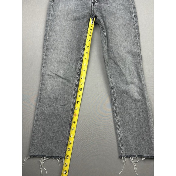 Agolde Juniors 24 Distressed Grey Button Fly Denim Jeans - Picture 10 of 12